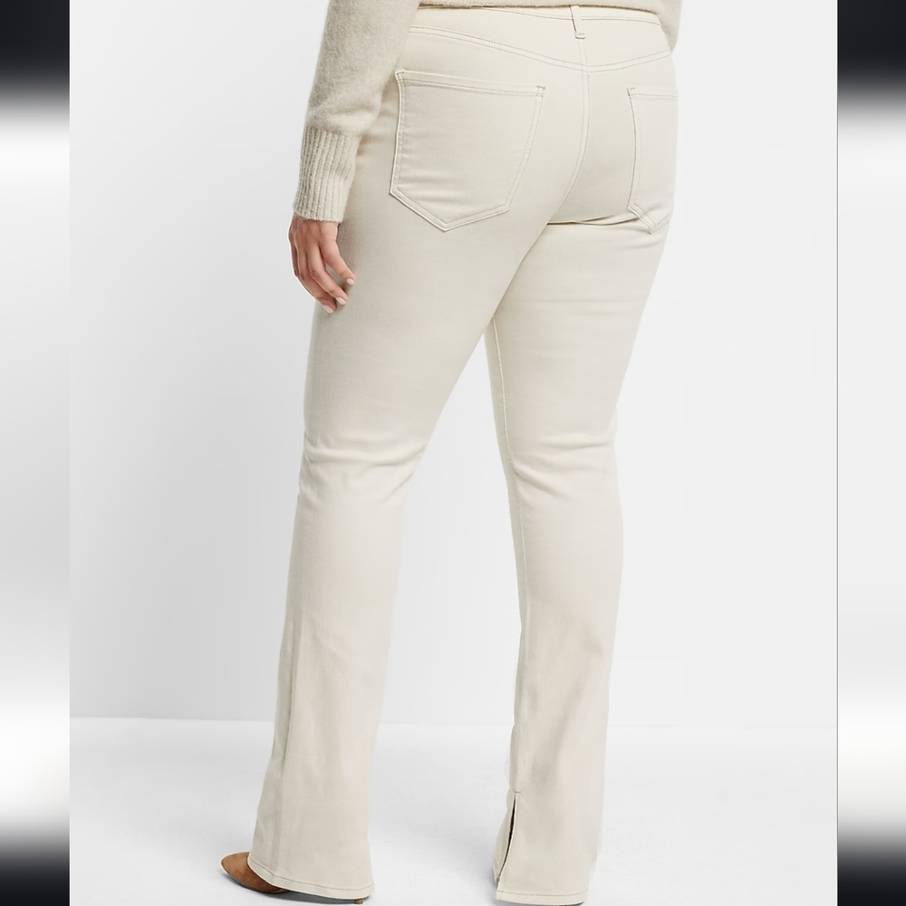 Express Mid Rise Cream Skyscraper Jeans - Picture 3 of 4